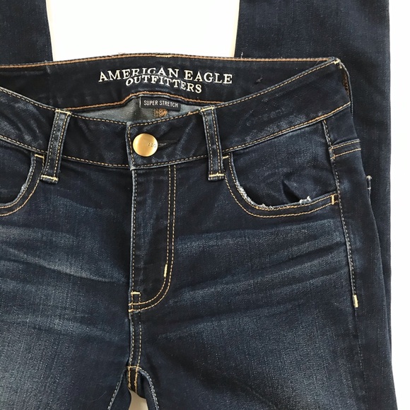 American Eagle Dark Denim Skinny Jeans Jegging 0 - Picture 3 of 7